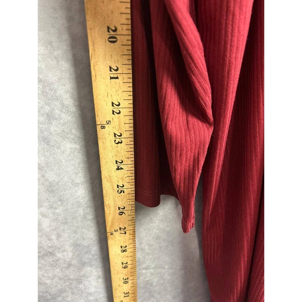 Lane Bryant Cardigan Duster Ribbed Long Sleeve Burgundy Women's Plus Size‎ 26/28